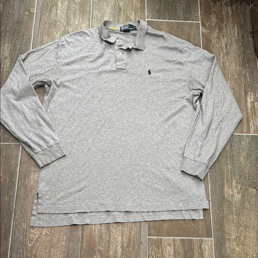 Polo by Ralph Lauren Gray Long Sleeve Polo Classic